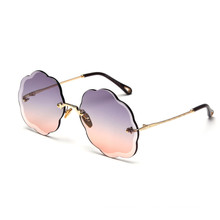 Cute Sexy Glazzy New Flower Frameless Cut Edge Fashion Girl  Sunglasses